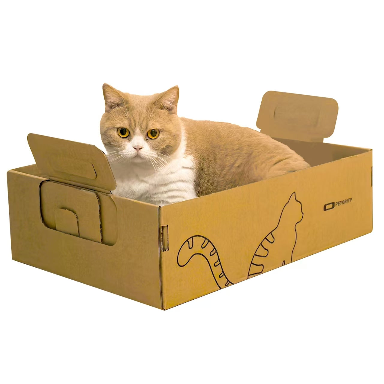 Jumbo Disposable Litter Boxes for Cats, XL-3Pac, Portable Recycled Cardboard Cat Litter Box for Travel, Waterproof, Foldable (20.5'' x 17'' x 7.1'')